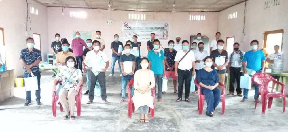 Participants and officials during the IEC awareness programme on the topic ‘sanitation and hygiene during COVID-19 pandemic’ was held at Adhoc Council Hall, Niuland Town.